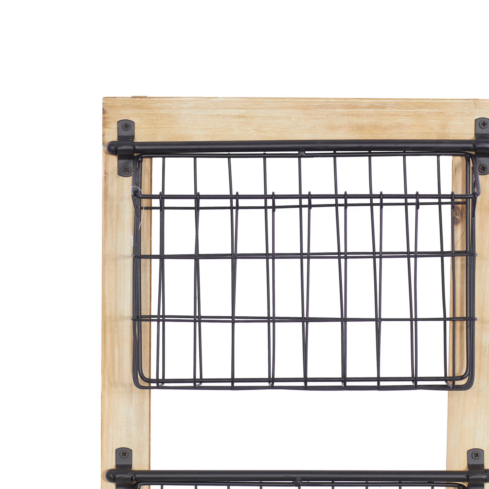 34" Black Metal Farmhouse Magazine Rack